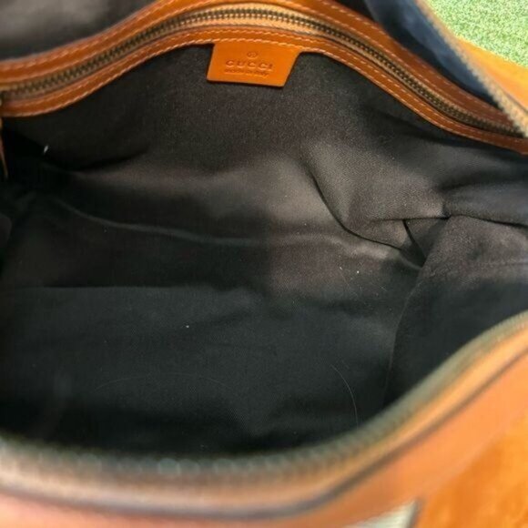 Vintage Gucci Boston monogram Orange Suede and Leather & canvas GG Rockstud bag - Picture 13 of 16